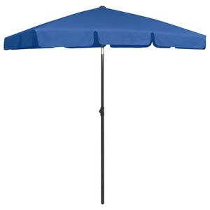 Sombrilla de Playa Azul Celeste Mediana Inclinable de Poliéster para Uso en la Playa - Product Image 2