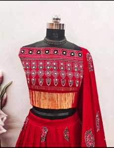 Conjunto de Lehenga Choli con Estampado Ajrakh Premium y Dupatta, Ropa Étnica Tradicional para Mujer - Product Image 3