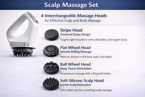Masajeador portátil de mano controlado por IA, set de masaje para el cuero cabelludo - Product Image 2