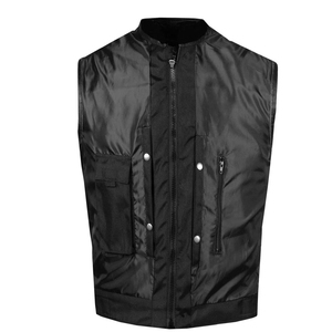 Wholesale New Men's PU Leather Moto <b>Vest</b> Stand Collar Zipper Closure <b>Black</b> Biker Style Outerwear - Product Image 3