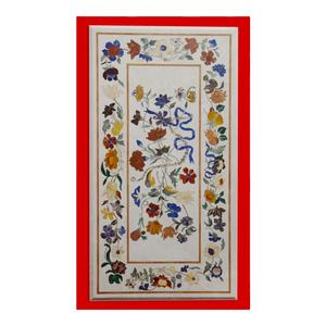 Table de salle à manger indienne de meilleure qualité faite à la main en marbre noir avec incrustation de forme rectangulaire avec décor à la maison fini fin - Product Image 5