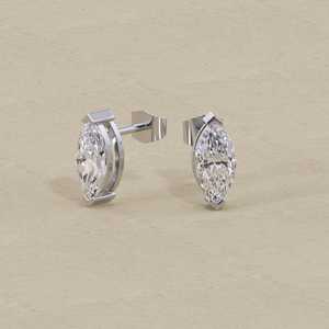 Moissanite 2CT Marquise Cut <b>Stud</b> Modern Earrings Rhodium Plated with 925 <b>Silver</b> for Women's Charm Promise Gift For Party Gift - Product Image 4