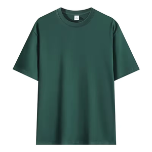 Wholesale Men Short Sleeve T <b>Shirt</b> <b>100</b>% <b>Polyester</b> Waterproof Oil Proof Anti fouling Regular Fit O Neck Casual Solid Color White - Product Image 4