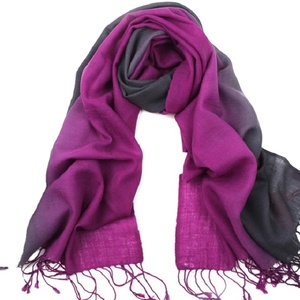 Two Tone Dye <b>Pashmina</b> Shawls Scarf High Quality Viscose Ombre Custom Design Fancy Stylish Women Scarves - Product Image 1