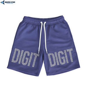 Men's Casual Cotton <b>Fleece</b> Solid Knitted Mid Waist <b>Shorts</b>-Quick Dry Breathable Eco-Friendly Front Drawstring Embroidery Private - Product Image 6