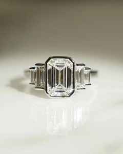 Anillo Apilable de Moissanita con Corte Octogonal y Engaste de Bisel para Mujer, Plata Fina 925 Original, Regalo de Boda o Compromiso para Enamorados - Product Image 1