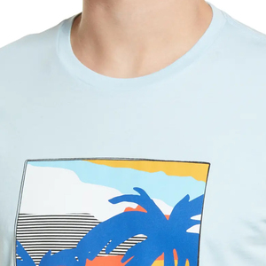 T-shirt décontracté pour homme, bleu clair, manches courtes, col rond, coupe classique, en jersey de coton, séchage rapide, respirant - Product Image 4