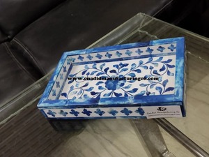 ถาดเสิร์ฟตกแต่งลายเรขาคณิตแบบฝังกระดูก ถาดตกแต่งโต๊ะรูปสี่เหลี่ยมผืนผ้า สำหรับบ้าน โรงแรม ร้านอาหาร - Product Image 5