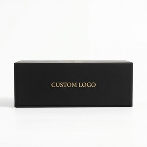 Custom Logo <b>Black</b> Rigid <b>Box</b> With Sponge Liner Hot Stamping Cosmetic Packaging Rectangle Paperboard High-End <b>Box</b> - Product Image 3