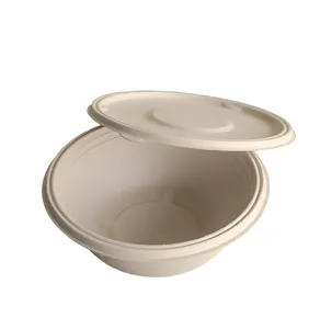 Bol jetable rond naturel, solution d'emballage alimentaire biodégradable, récipient alimentaire rond écologique à prix de gros - Product Image 5