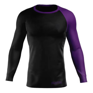 Custom Sublimation Print Logo Rash Guard Long Sleeve MMA Rashguards Breathable Material Martial Arts Wear Bjj Rashguards For Men - Product Image 6