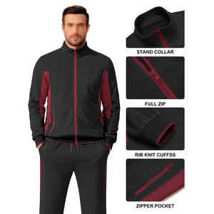 Chándal Deportivo para Hombre, a la Moda, Transpirable, Corte Ajustado, Color Sólido, Teñido Liso, Grueso, para Correr, Trotar, Ropa de Invierno - Product Image 5