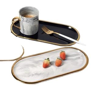 Utensilios de cocina para el hogar, botes de borde decorativo de lujo personalizados de Metal y mármol, bloques de borde dorado de mármol de lujo, diseño creativo - Product Image 1