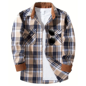 Servicio OEM, Camisa Casual de Franela para Hombre, Alta Calidad, 100% Algodón, Moda Otoñal, Transpirable, Antiencogimiento, Secado Rápido, Venta al Por Mayor, Personalizable - Product Image 3