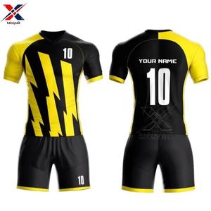 Conjunto de Camiseta y Pantalones Cortos de Fútbol Personalizados Unisex para Adultos, 100% Poliéster, Cuello en V, Tela Transpirable de Secado Rápido, Conjunto de Entrenamiento Personalizado para Equipos - Product Image 1