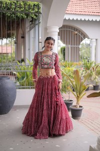 Designer Silk Multicolor Navratri Lehenga Choli for Women | Traditional Mirror Work Garba Party Dress - Product Image 4