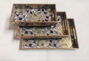 Latest Design Handmade Eco-Friendly Printed Wooden Serving Tray for Restaurant Wedding Use Wholesale Supply - Product Image 3