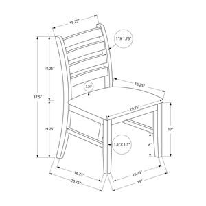 Juego de 2 Sillas de Comedor Grises Antiguas de 38 Pulgadas de Altura, Tapizadas, Estilo Transicional, para Comedor o Cocina, Tela Gris - Product Image 4