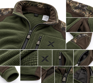 Suéteres de Caza y Camadas Intermedias Térmicas para Hombre |   Camuflaje Verde Oliva - Seis Colores |   Transpirable |   Chaqueta Softshell de Manga Larga | - Product Image 4