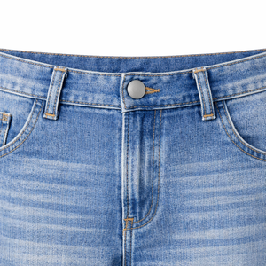 Shorts en jean vintage bleu délavé pour homme, coupe ample, longueur genou, 100 % coton, style streetwear, production OEM personnalisée, marque privée - Product Image 4