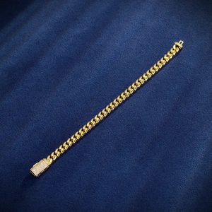 Bijoux personnalisés pour hommes Jewel Art, collier Miami Cuban Link en argent sterling 925 plaqué or 18 carats, fermoir glacé, diamants Moissanite, style Hip Hop - Product Image 4