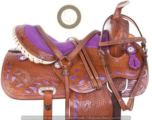 Selle en cuir véritable légère de qualité supérieure fabriquée à la main équipement de performance pour Western Barrel Racing Horse Show Riding Elite Rodeo - Product Image 1