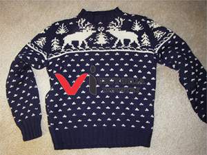 Pull ras du cou pour homme, très demandé, à manches longues, tricoté, pour l'hiver, motif géométrique, anti-boulochage, 100 % acrylique - Product Image 5