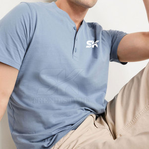 Camisetas Henley Lisas de Secado Rápido al por Mayor, Tallas Grandes en Stock, Camisetas Henley Lisas Hechas a Medida - Product Image 4