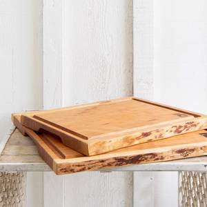 Planche à découper en bois naturel en gros, forme rectangulaire avec poignée, en bois naturel, pièce unique, bloc de découpe de cuisine - Product Image 6