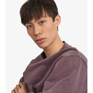Sudadera para hombre vintage con teñido pigmentado, cuello redondo desgastado, estilo retro, de forro polar, con gráfico estético y efecto envejecido, lisa - Product Image 5