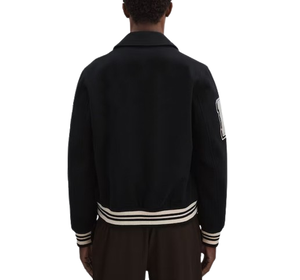 Custom New Men <b>Wool</b> Body Raglan Sleeves Embroidered Chenille Patches Varsity Jacket Letterman Baseball College OEM Jacket - Product Image 2