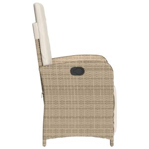 Juego de 2 sillas reclinables de jardín en color beige y blanco crema para muebles de patio - Product Image 6