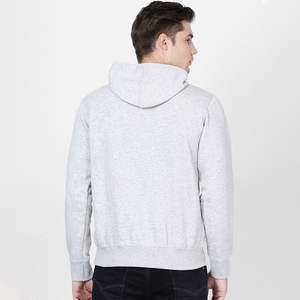 Sweat-shirt à capuche décontracté gris clair pour homme en molleton de coton, personnalisable avec logo, marque privée, vente en gros, fabricant - Product Image 2