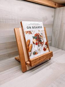 Support de livre de recettes pliable en bois d'acacia pour la cuisine, support de livre de recettes pour la décoration du comptoir de cuisine - Product Image 2