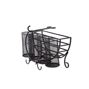 Metal Wire and Net <b>Caddy</b> Kitchen Utensil Black <b>Caddy</b> Holder for Tableware - Product Image 3