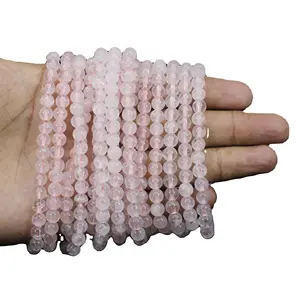 Natural Rose Quartz Round Smooth 6mm Gemstone Strand Beads 15 Inch For Making Jewelry