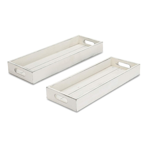 Ensemble de 2 pièces de haute qualité en bois de pin massif plateaux de service long plateau de service pour une utilisation polyvalente plateaux décoratifs en bois en gros - Product Image 2