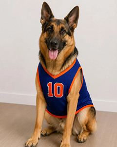Chaleco deportivo de malla azul personalizado para perros con nombre y número 10 para mascotas, para usar en todas las estaciones - Product Image 2