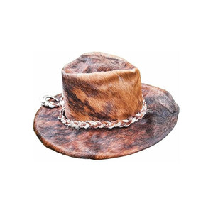 Sombrero de Vaquero de Cuero con Pelaje, Hecho a Mano, de Cuero Genuino, Impermeable, Transpirable, Ajustable, de Ala Ancha, Unisex, para Exteriores, Casual, para las Cuatro Estaciones - Product Image 1