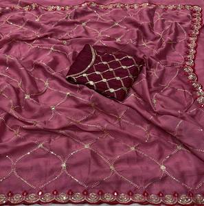 Sari de Georgette a la Moda para Mujer, Colección Étnica para Fiestas y Festivales - Product Image 1