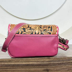 2025 New Personalized Tooled Cowhide Leather Crossbody Handled Toiletry <b>Bag</b> for Women's Fashion Travel Cosmetic <b>Makeup</b> Organizer - Product Image 5