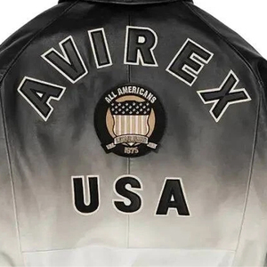 Chaqueta Bomber de Invierno para Hombre Avirex, Estilo Urbano, con Mangas de Cuero Genuino, Logotipo Bordado en la Parte Delantera, Cuello Camisero, Resistente al Viento - Product Image 6