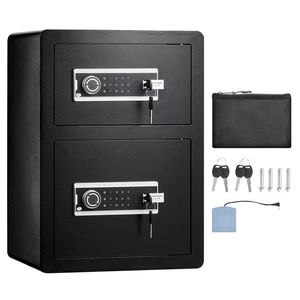 3.5 Cu.ft <b>Key</b> <b>Lock</b> & Password <b>Safe</b> Box with Double Doors LED Light & Fireproof Bag 2 Height-Stylish <b>Locks</b> Product - Product Image 1