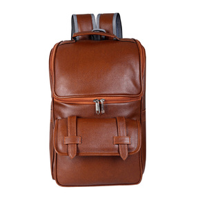Mochila de viaje de cuero genuino para hombre, mochila de negocios de cuero auténtico - Product Image 5