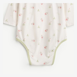 Modal Spandex Long Sleeve Snap Pattern Print Baby Bodysuit for Newborn Boy ODM Vietnam - Product Image 4