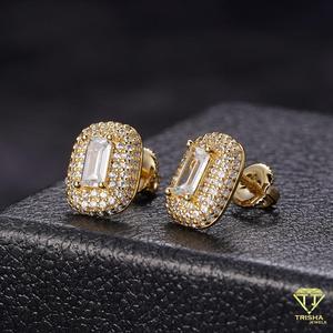 Boucles d'oreilles élégantes en diamant Moissanite, en argent Sterling 925, bijoux de luxe pour femmes, cadeau de mariage - Product Image 5