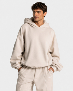 Conjunto de Sudadera con Capucha y Pantalones Transpirables con Cierre Completo, Ajuste Holgado, Ropa Casual, 100% Algodón, Color Sólido, Estilo Urbano, Conjunto Deportivo Holgado - Product Image 3