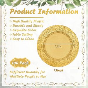 Assiette de Présentation Ronde de Luxe – Accessoire de Table Élégant pour Mariages, Banquets et Décoration Hôtelière - Product Image 4