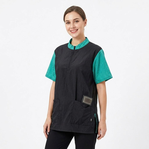 Vêtements de travail pour toilettage d'animaux - Veste de toilettage pour chien - Blouse de toilettage pour animaux avec fermeture éclair intégrale - Tablier de toilettage pour animaux à col montant - Product Image 6