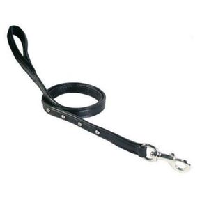 Genuine Leather <b>Padded</b> Designer Dog Leash with Diamond Crystals Luxury Durable Soft Handle Pet Lead for <b>Walking</b> and Training - Product Image 1